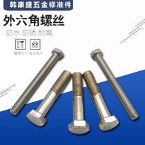 304 stainless steel outer hexagonal screw Full thread hexagonal outer hexagonal bolt Outer hexagonal screw Hexagonal screw