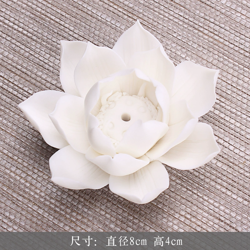 Đơn giản hiện đại gốm thủ công hoa nhỏ sứ trắng sen sen hương thơm chèn bàn trà mini trà chơi đồ trang trí