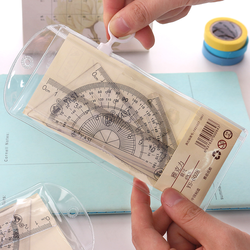 Four stationery package of press drawing sleeve 15cm straight-foot triangle angle corner for primary school students