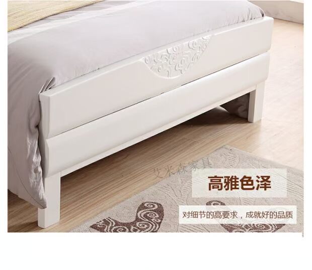 Giường gỗ nguyên khối 1,35 m 1,2 m giường trẻ em rộng 1 mét áp suất cao lưu trữ giường 135 giường đơn màu trắng 1M - Giường mẫu giường gỗ đẹp