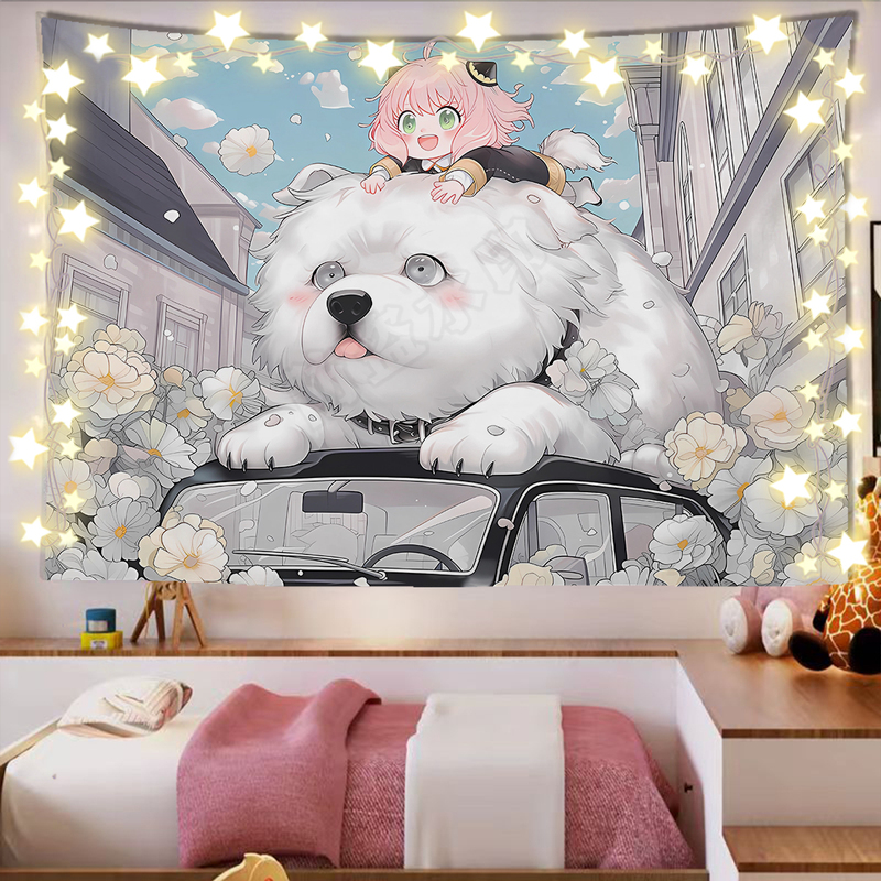 Popular Anya-Bond Spy Family Anime Girly Wall Hanging Tapestry Room Bedroom Decoration Background Blanket