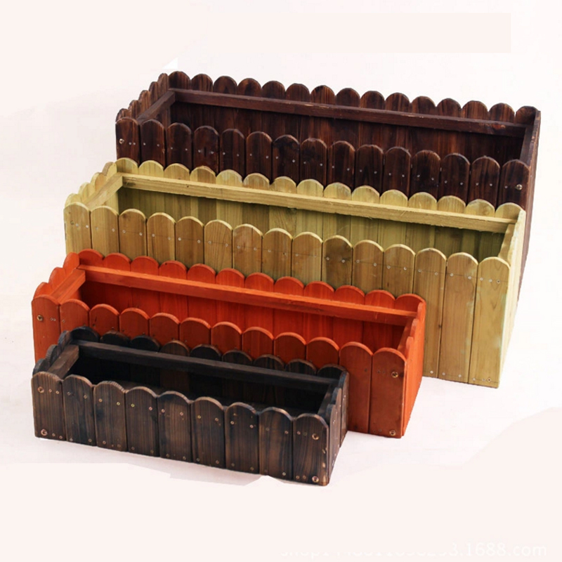 Embalming wood flower case spot outdoor planting box flower case customised to make rectangular flower trough balcony flower box