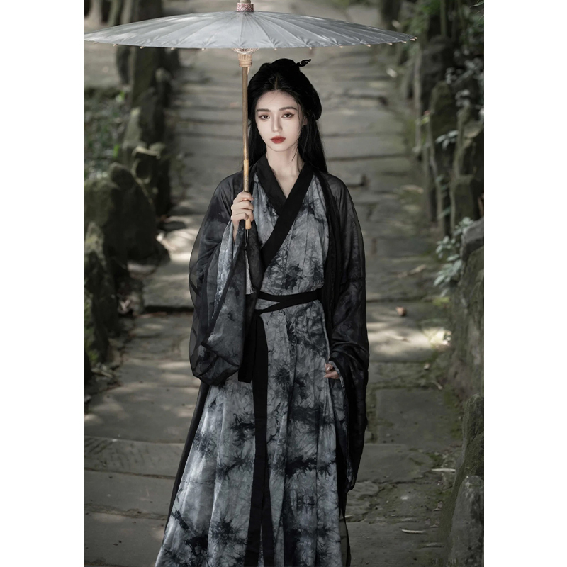 Black Hanfu for Women, Adult Style, Martial Arts, Fairy-Like, Wei and Jin Dynasty Style, Super Fairy-Like, Cool and Elegant, Ancient Style Suit for Summer Black Hanfu for Women, Adult Style, Martial Arts, Fairy-Like, Wei and Jin Dynasty Style, Super Fairy-Like, Cool and Elegant, Ancient Style Suit for Summer