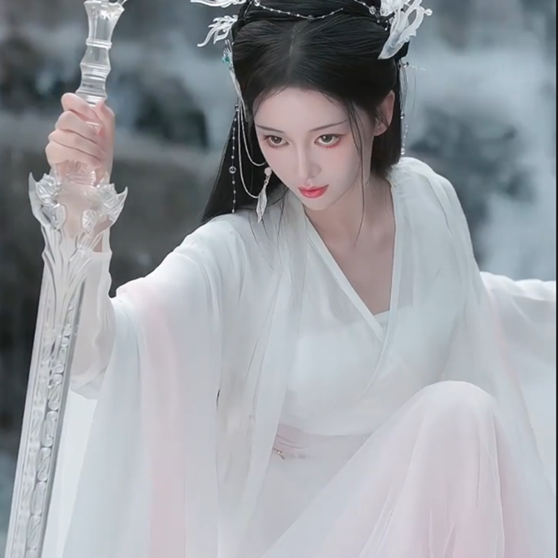 Ancient Style Hanfu Suit 2025 Summer New Model Wei and Jin Dynasty Martial Arts Style Ancient Costume Hanfu White Fairy-Like National Style Dress Ancient Style Hanfu Suit 2025 Summer New Model Wei and Jin Dynasty Martial Arts Style Ancient Costume Hanfu White Fairy-Like National Style Dress