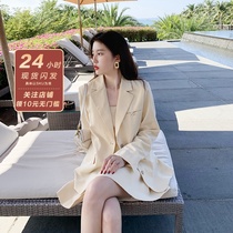 2022 Spring Dress New Womens Dress Design Sensation Little Crowdyellow Western Suit Jacket Superior Feel Fried Street Suit Fashion Suit