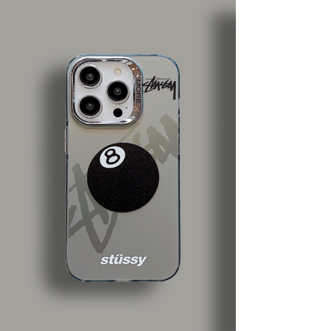 Gray — Eight Ball Stussy New 15, 14, 13, 12, 11 iPhone Case