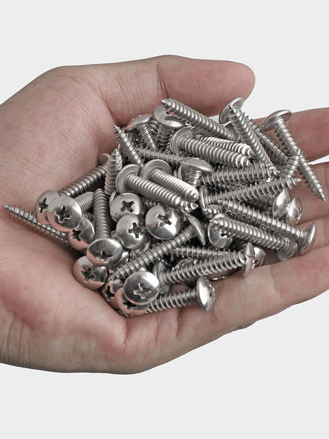 Large packaging 304 stainless steel large flat head self-tapping screw M3M4M5M6 cross self-tapping screw wood screw