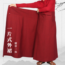 Tibetan lama clothing skirt one-piece belt outer skirt monk clothing bottoms iron linen wool material