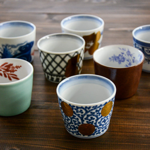 In stock Japan AMABRO Arita yaki gold leaf drawing magnet MAME series teacup