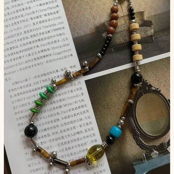 New chinese style multi-treasure agate crystal necklace for women, national style, bohemian style, colorful treasure dopamine beaded clavicle chain