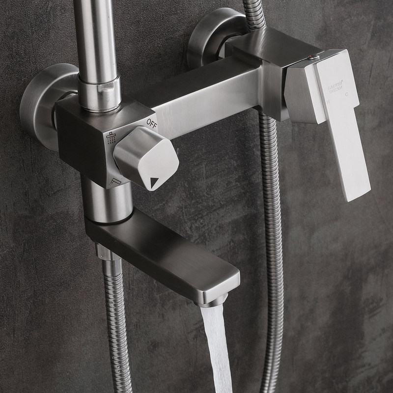 Смеситель для душа 304不锈钢大淋浴花洒套装淋浴器浴室卫生间拉丝水龙头增压冷热 OTHER