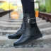 Giày cao cổ nam mùa thu đông phiên bản Hàn Quốc của xu hướng Giày cao cổ Martin boots nam cao cổ thanh niên quân đội ống giữa cộng với giày da cashmere giày cao cổ nam - Swiss Army Knife