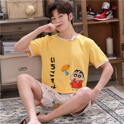 Summer mens đồ ngủ mens trẻ ngắn tay đường bông ruồi phim hoạt hình tên trộm biển Wang Han phiên bản của bộ sinh viên nhà quần áo.