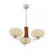 Vintage French-Style Bedroom Chandelier, Nordic Solid Wood Retro Natural Wood Vintage Study Room Living Room Cream-Style Glass Lamp