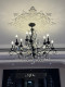 French mid-century black crystal lamp, American retro living room chandelier, high-end art bedroom lamp, restaurant lamp