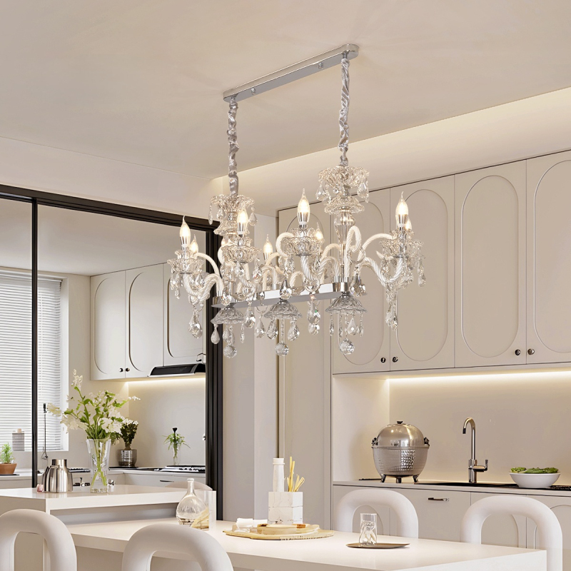 Restaurant Chandelier, Crystal Lamp, French Light Luxury Lighting, Atmospheric Bar Counter, Retro High-End Designer Lighting, Creative Lighting