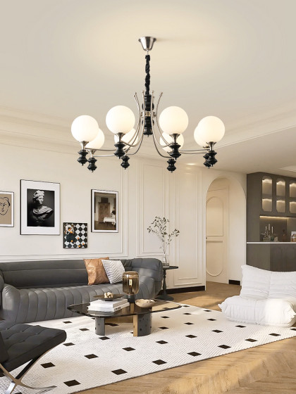 French Retro Chandelier, Simple Medieval Living Room, Solid Wood Bedroom, Bauhaus Magic Beans, American Master Bedroom, High-End Lamps