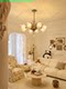 American-Style Living Room Chandelier 2026 New Vintage French Pastoral Floral Glass Lamp Eye-Protecting Super Bright Girl's Room Lamp