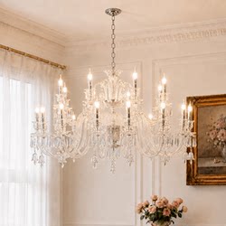 French-Style Crystal Chandelier, New Model Living Room Lamp, European-Style Dining Room Lamp, Elegant Bedroom and Study Lamp, High-End Duplex Villa Lamp