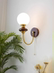 Medieval Style Wall Lamp Bedside Lamp Art American Retro Elegant Creative Walnut Bedroom Living Room Background Wall Lamp