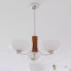 Vintage French-Style Bedroom Chandelier, Nordic Solid Wood Retro Natural Wood Vintage Study Room Living Room Cream-Style Glass Lamp