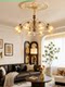 French-Style Vintage Living Room Chandelier 2026 New Model Retro Mid-Century Style Solid Wood Bedroom Chandelier Dining Room Amber Glass Lamp