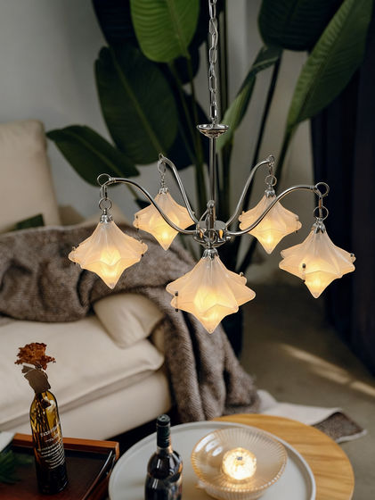 Art Deco medieval glass living room chandelier Bauhaus retro designer creative new bedroom princess room lamp