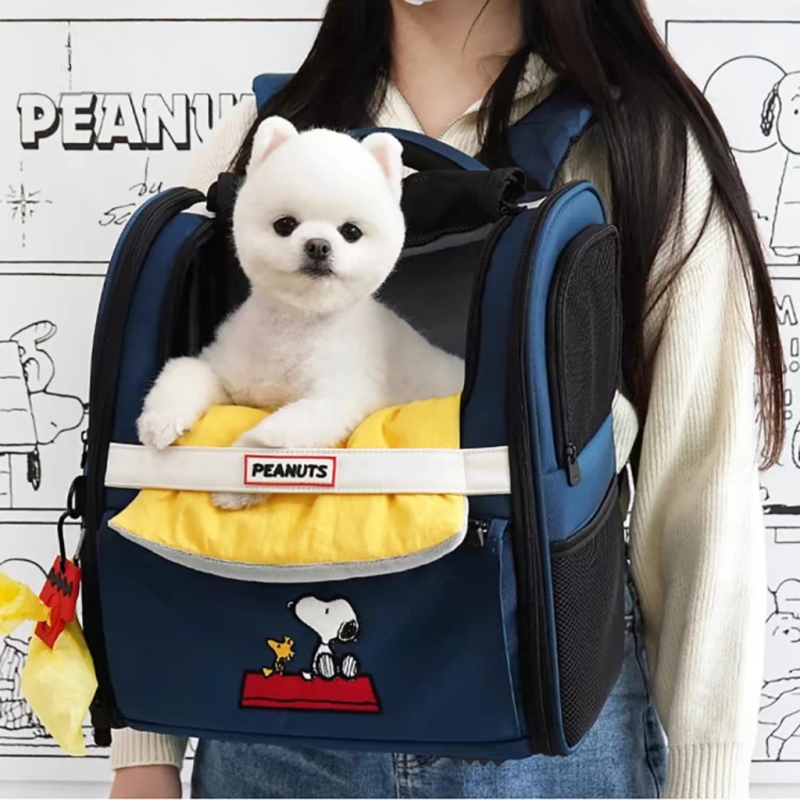 Korean Parisdog Cat and Dog Snoopy Breathable Mesh Backpack That Can Be Taken on the Plane