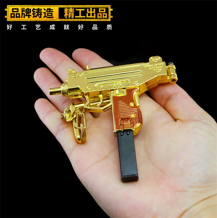 PlayerUnknowns Battlegrounds ngoại vi mô hình vũ khí súng tiểu liên UZI làm bằng tay SKS súng bắn tỉa đồ chơi súng mô hình móc khóa mặt dây chuyền - Game Nhân vật liên quan