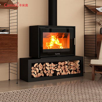 Fireplace Real Fire Household Wood-Burning Heater Modern European Steel Plate Embedded Firewood-Burning Rural B&B House Decoration