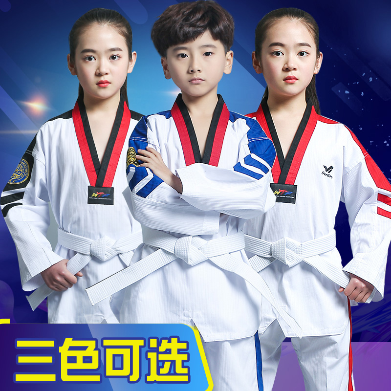 Taekwondo clothing children adult men's and women's long sleeve training clothing performance clothing yuan martial arts coach clothing war dragon