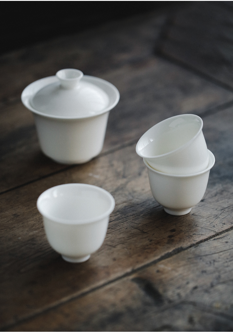 Tureen white porcelain cups travel kung fu tea set suit portable bag type crack a pot of three is suing the teapot