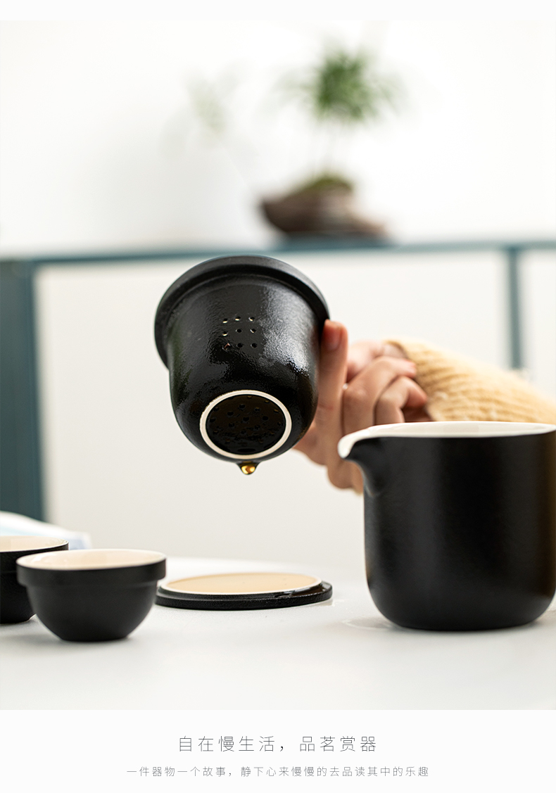 Ceramic porcelain constant hall travel small kung fu tea set tea teapot household contracted portable bag type crack cup