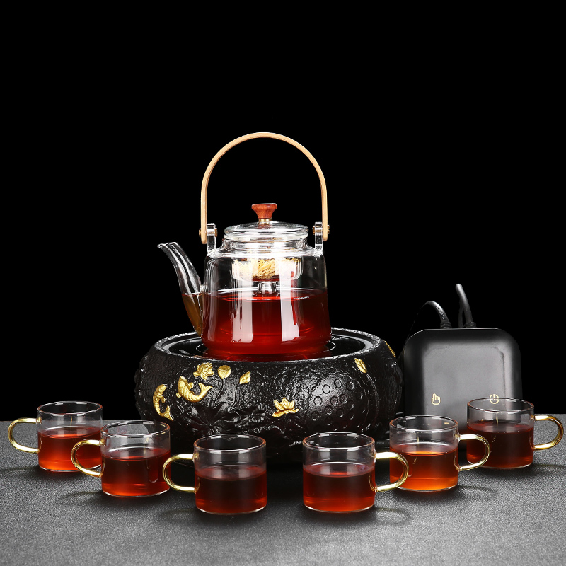 Porcelain heng tong automatic electric TaoLu boiled tea, tea sets Pyrex cooking pot steam steaming tea