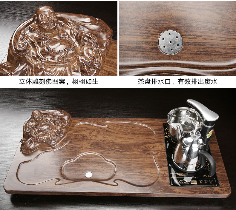 A complete set of purple sand tea kungfu tea cup set automatic water A whole home sitting room ground tea tea table