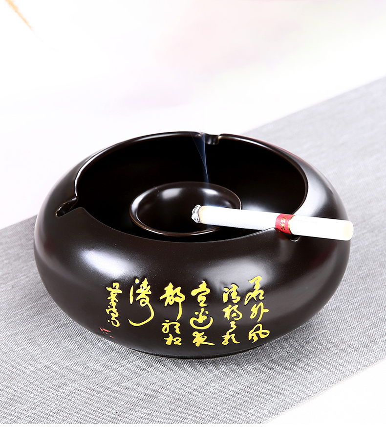 Porcelain heng tong ceramic ashtray creative move tang fly ash large home sitting room office tide ashtrays