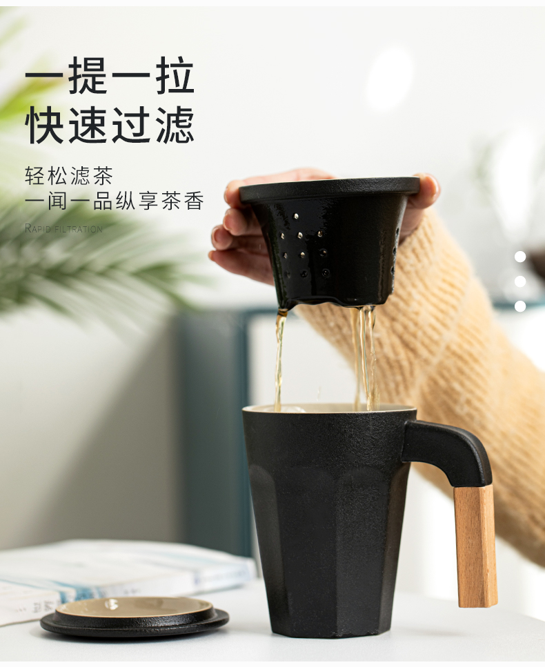 Porcelain constant hall mark cup large capacity with cover glass, household ceramics filter couples make tea cup custom office