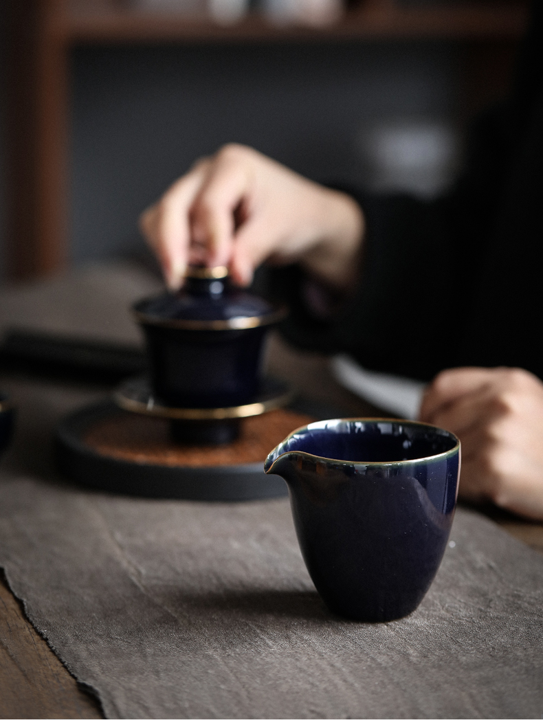 Porcelain heng tong ji blue ceramic fair keller of tea sea single Japanese kung fu tea tea set points and CPU) accessories