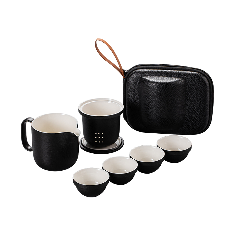 Ceramic porcelain constant hall travel small kung fu tea set tea teapot household contracted portable bag type crack cup