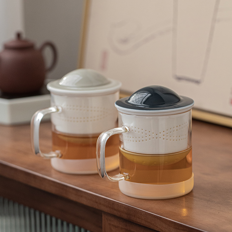 Porcelain constant hall mark cup with cover glass filter large capacity cup one creative move ceramic cup