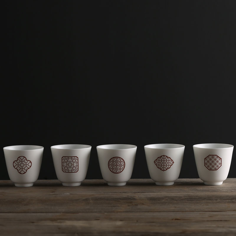 Porcelain heng tong fat white Porcelain sample tea cup of a complete set of single glass ceramic cups kung fu tea set personal master cup bowl