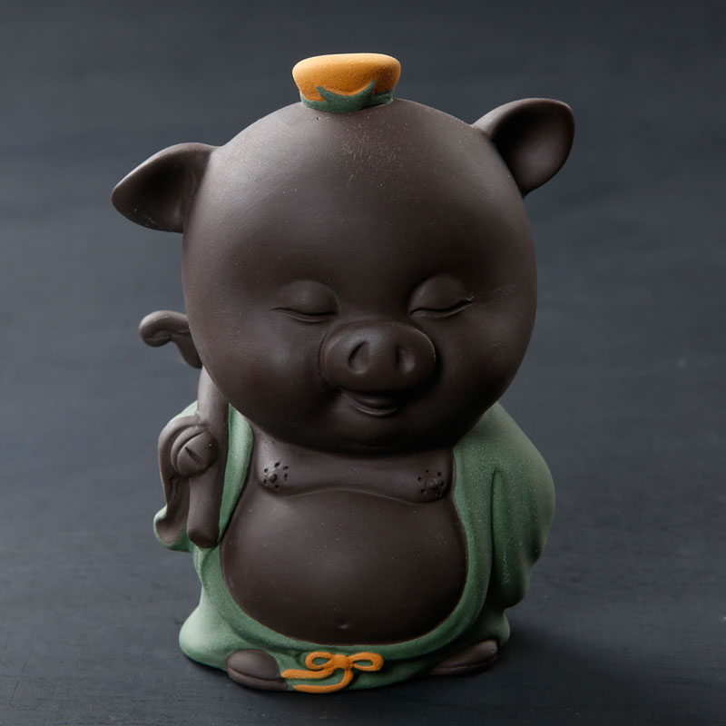 Pet furnishing articles porcelain constant hall see colour sand ceramic tea to raise creative violet arenaceous pig kung fu tea tea accessories