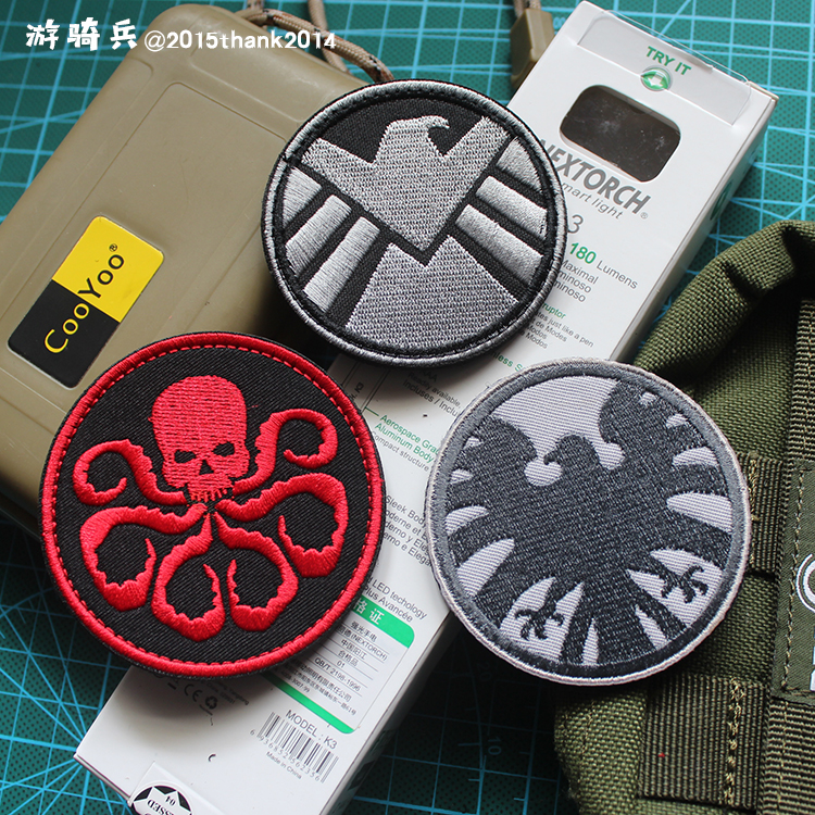 The Avengers' Union arm Chapter Nine Snake God Shield Bureau Black Eagle Embroidered Cloth Patch Embroidered Magic Sticker Badge Patch