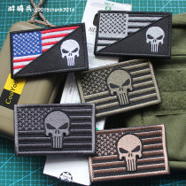 Tactical Embroidery Velcro Chapter American Flag Badge Punisher Skeleton Flag Embroidery Medallion Chapter