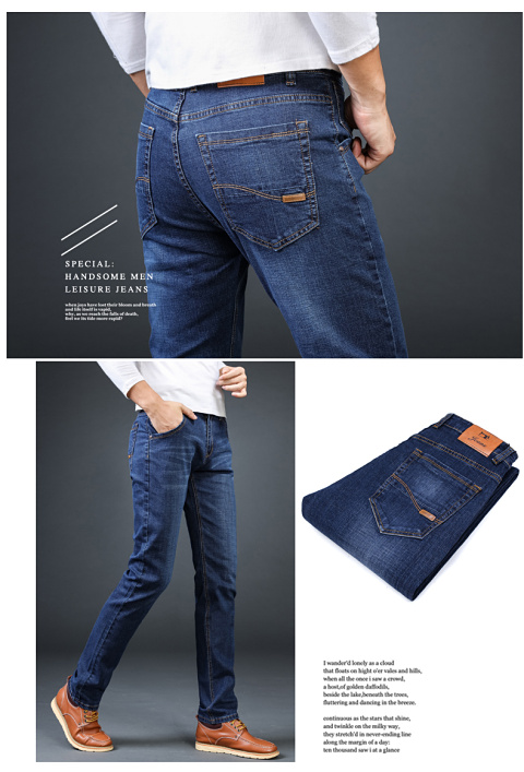 Mùa thu và mùa đông quần jeans cạp cao nam thanh niên lỏng lẻo quần thun lưng cao cộng với phân bón quần XL nam 42 quần tây