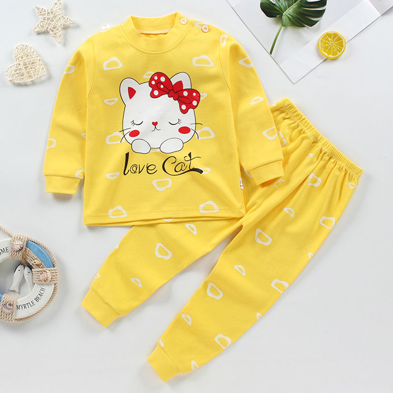 New childrens bông đồ lót mùa thu quần áo bộ 0-6 tuổi bé trai và bé gái bộ pajama quần áo trẻ em mùa xuân và mùa thu.