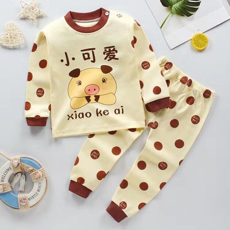 New childrens bông đồ lót mùa thu quần áo bộ 0-6 tuổi bé trai và bé gái bộ pajama quần áo trẻ em mùa xuân và mùa thu.