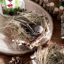 Birch Bird's Nest Hay Entrance Ornaments Lucky Ornaments Kindergarten Homestay Home Garden Landscaping Little Bird's Nest