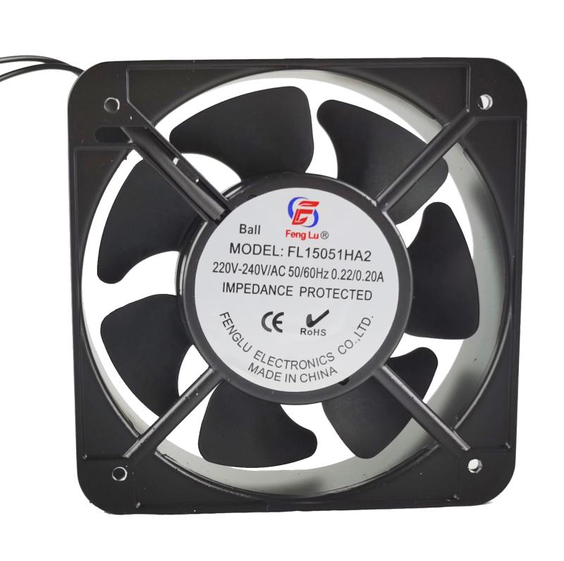 Factory direct sales Shanghai Fenglu FL15051HA2 7-leaf high air volume ball axial flow fan 150*150*51MM