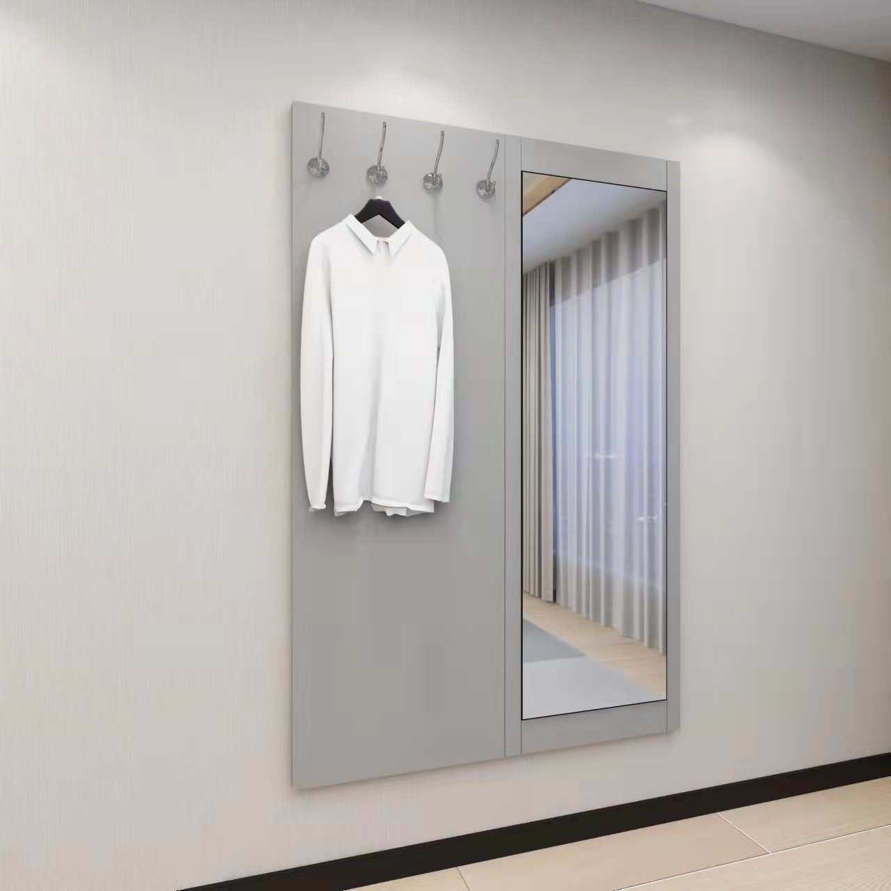 Factory Direct Sales Customised Hotel Guest Room Punctuator Floor Hanging Clothes Board Minimalist Hotel Furniture Apartment Full Body Full Body Mirror